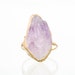 Vertical Raw Amethyst Ring, Gold Ring, Gemstone Ring, Raw Crystal Ring, Statement Ring, February Birthstone Ring, Boho Ring, Raw Stone Ring