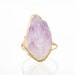 Vertical Raw Amethyst Ring, Gold Ring, Gemstone Ring, Raw Crystal Ring, Statement Ring, February Birthstone Ring, Boho Ring, Raw Stone Ring 