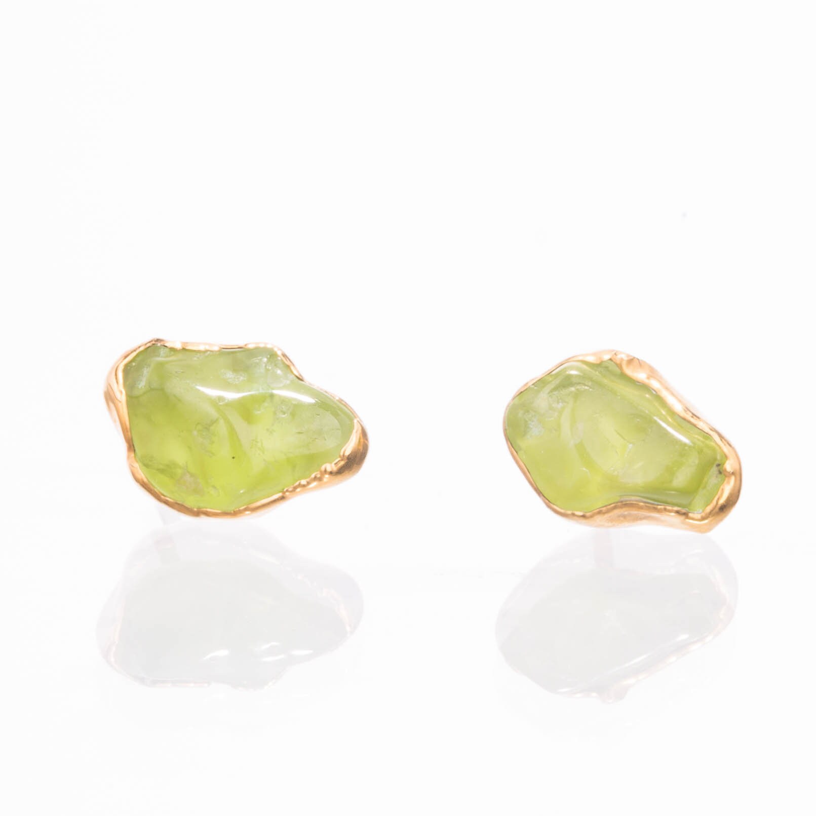 Raw peridot earrings Clearance