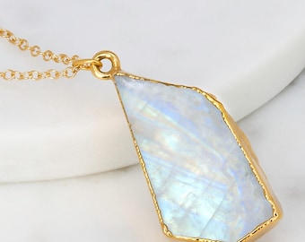 Raw Moonstone Necklace • 24k Gold Fill • Ringcrush