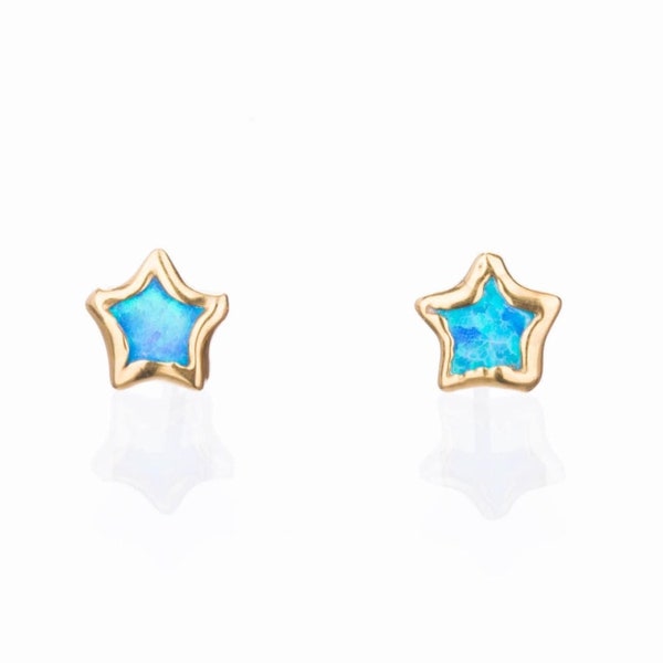 Star Kyocera Opal Earrings for Women, Star Opal Earrings, Star Earrings,  Opal Earring, October Birthstone Studs,  Jewelry  • 24k Dip