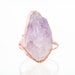 Vertical Raw Amethyst Ring, Rose Gold Rough Gemstone Ring, Raw Crystal Ring, Raw February Birthstone, Gold Gemstone Ring Unique Gift for Her 