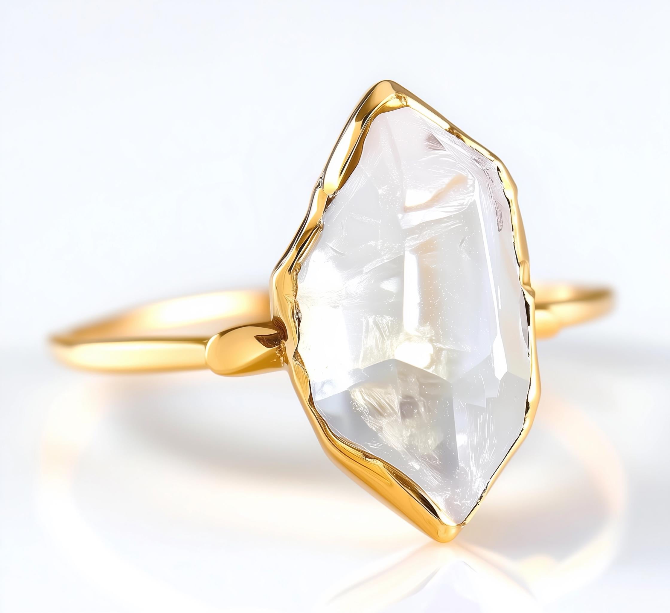 Herkimer diamond ring solitaire - Etsy 日本