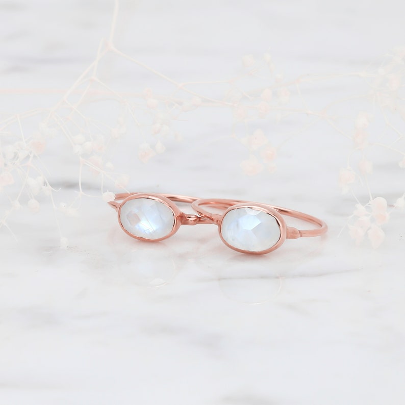 Rainbow Moonstone Ring Gold Filled June Birthstone Handmade Fall Jewelry Perfect Thumb Ring Raw Gemstone Jewelry 24k Dip image 7