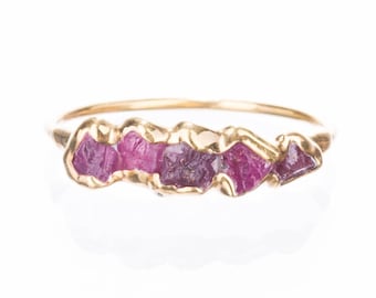 Raw Ruby 24k Gold Filled • July Birthstone Ring