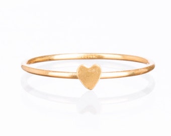 Dainty Heart Ring •  Valentines Day Gift for Her • Purity Promise Ring • 14k Gold Filled • Thin and Tiny Stackable Rings • Minimalist Style