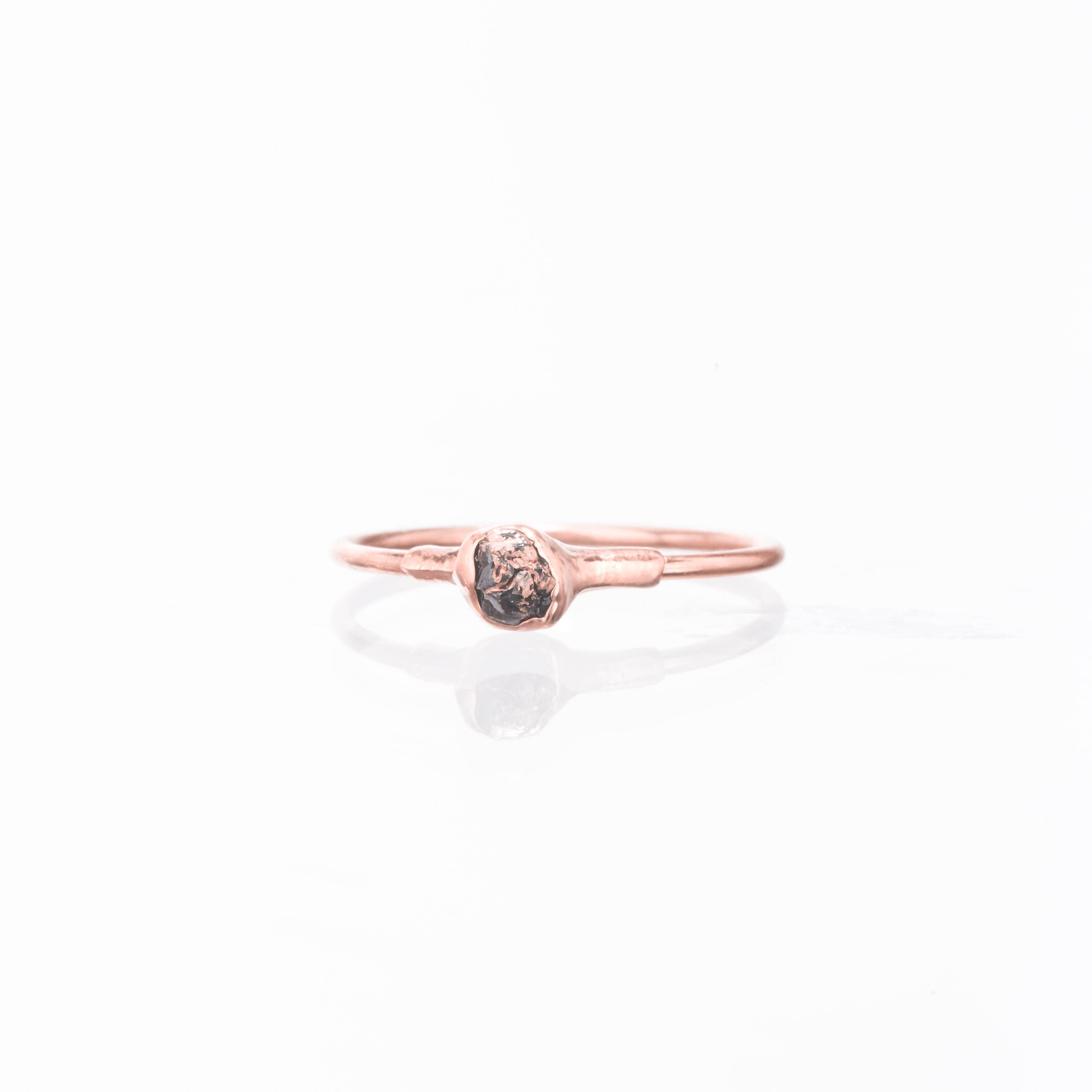 Rose Gold Size 6 Stackable Raw Black Diamond Ring Rose Gold Size 6 Stackable Raw Black Diamond Ring