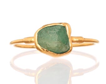 Rohsmaragdring – 24 Karat Gold gefüllt