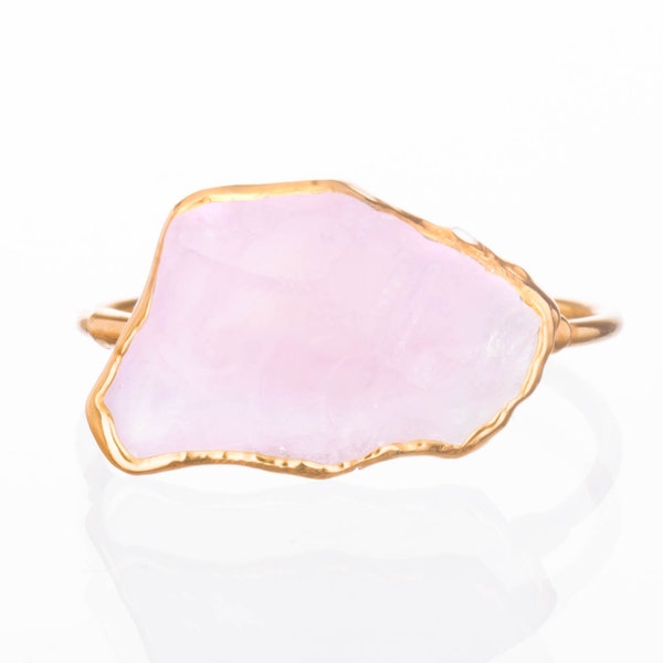 Rough Rose Quartz Ring • Gold Filled • Perfect Bridesmaid Gift • January Birthstone • Chunky Large Gemstone Statement Jewelry • LAST CALL!