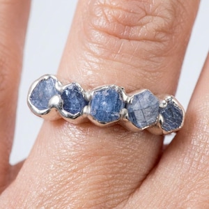Silver Raw Sapphire Eternity Ring