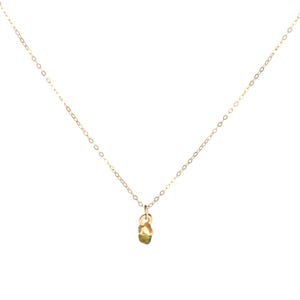Raw Peridot Necklace • Leo Necklace • Raw Gemstone Necklace • 24k Dip • Peridot Birthstone Jewelry • Leo Gift • August Birthstone • Handmade