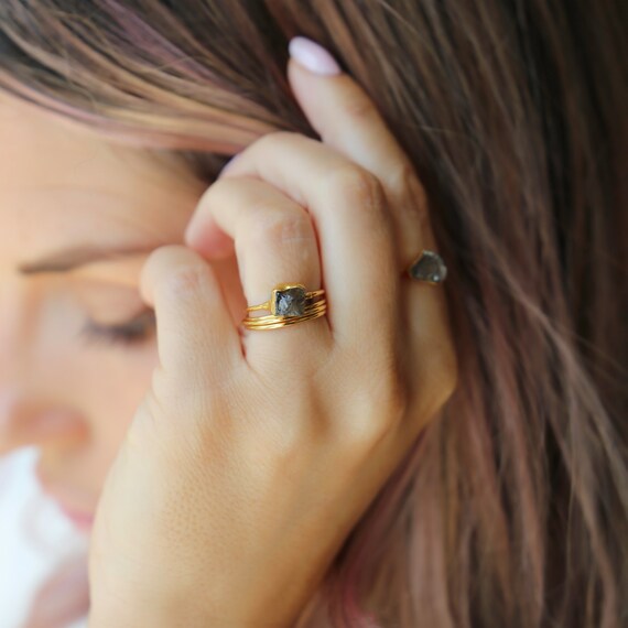 Raw smoky 2024 quartz ring