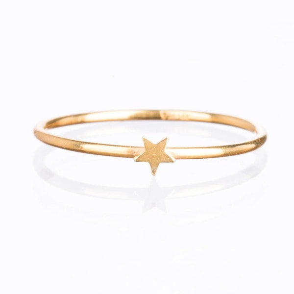 Star Ring • 14k Yellow Gold Filled • Simple Thin & Dainty Stacking Space Ring • Zodiac Astrology Jewelry •   Daily Wear • Handmade