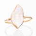 Large Raw Herkimer Diamond Ring for Women, Raw Crystal Ring, Gold Raw Diamond Ring, Raw Stone Ring, Boho Ring, Unique Engagement Ring 