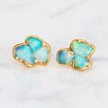 Wildflower Raw Opal Earrings  • Gold Filled • Opal Cluster Studs • Black Fire Opal Jewelry • Unique Raw Gemstone Gifts  • October Birthstone