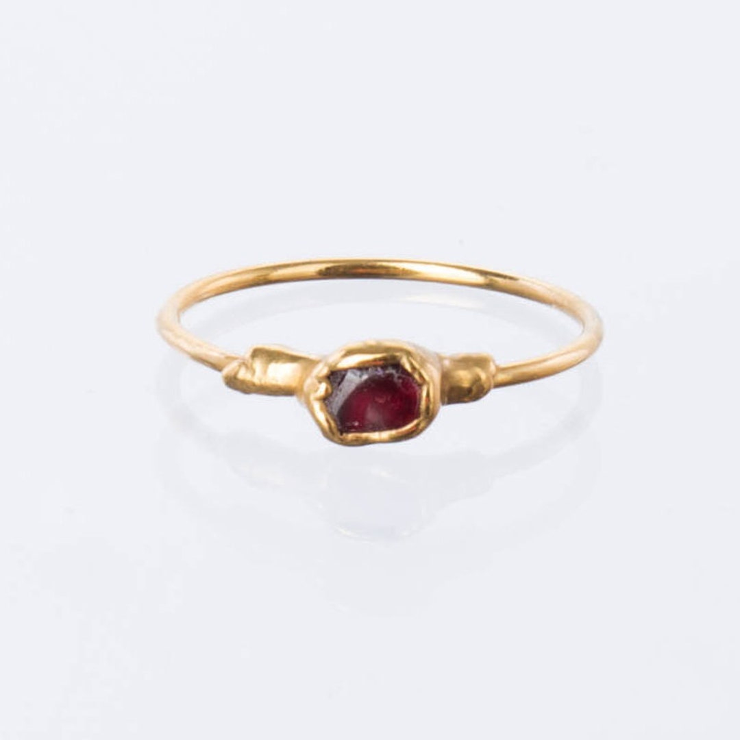 Mini Raw Garnet Ring Gold Ring Garnet Jewelry Crystal Ring - Etsy