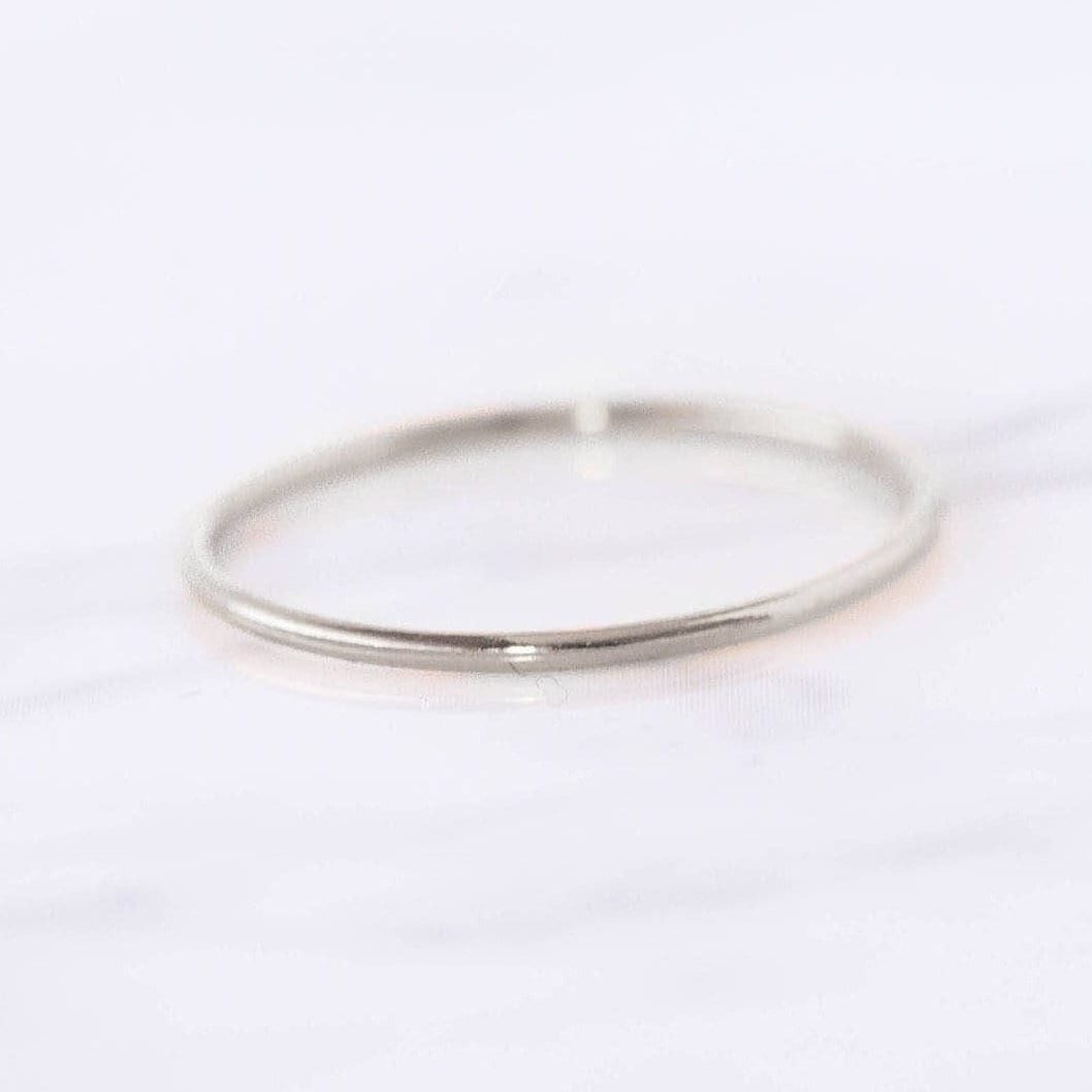 Ultra Thin Silver Stacking Ring • 1mm • Dainty Thin Silver Wedding Band • Minimalist Pinky Ring • Everyday Ring • 925 Sterling Silver