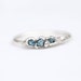 Triple Raw Blue Diamond Ring for Women, Silver Ring, Raw Gemstone Ring, Dainty Ring, Boho Ring, Delicate Minimalist Ring, April Birthstone 