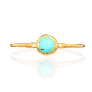 Dainty Raw Turquoise Ring • Gold Filled • Simple Small Minimalist Jewelry • December Birthstone • Something Blue • Perfect Bridesmaid Gift