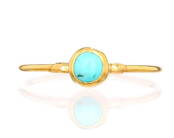 Dainty Raw Turquoise Ring • Gold Filled • Simple Small Minimalist Jewelry • December Birthstone • Something Blue • Perfect Bridesmaid Gift