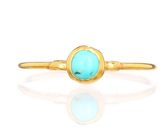 Dainty Raw Turquoise Ring • Gold Filled • Simple Small Minimalist Jewelry • December Birthstone • Something Blue • Perfect Bridesmaid Gift