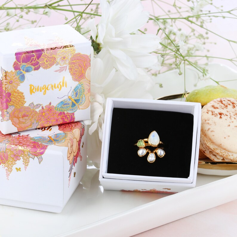 Raw Emerald Stud Earrings - 18k Rose Gold Filled image 6