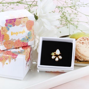 Dainty Raw Black Pearl Ring Rose Gold Filled Minimalist June Birthstone Gift Whimsigoth Cute Handmade Fall Jewelry 24k Dip image 6