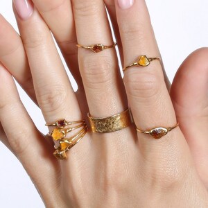 Sierlijke rauwe Citrien ring voor vrouwen, stenen ring, citrien sieraden, Schorpioen ring, unieke verlovingsring, ruwe edelsteen ring, genezend kristal