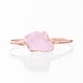 Dainty Rose Quartz Ring, Rose Gold Wedding Gift, Rose Quartz Jewelry, Blush Jewelry, January Raw Rose Quartz Ring, Quartz Ring 
