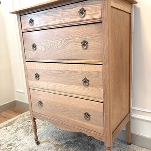 SOLD** Antique Solid Oak 4-Drawer Tall Dresser, Chest of Drawers, Bedroom Furniture