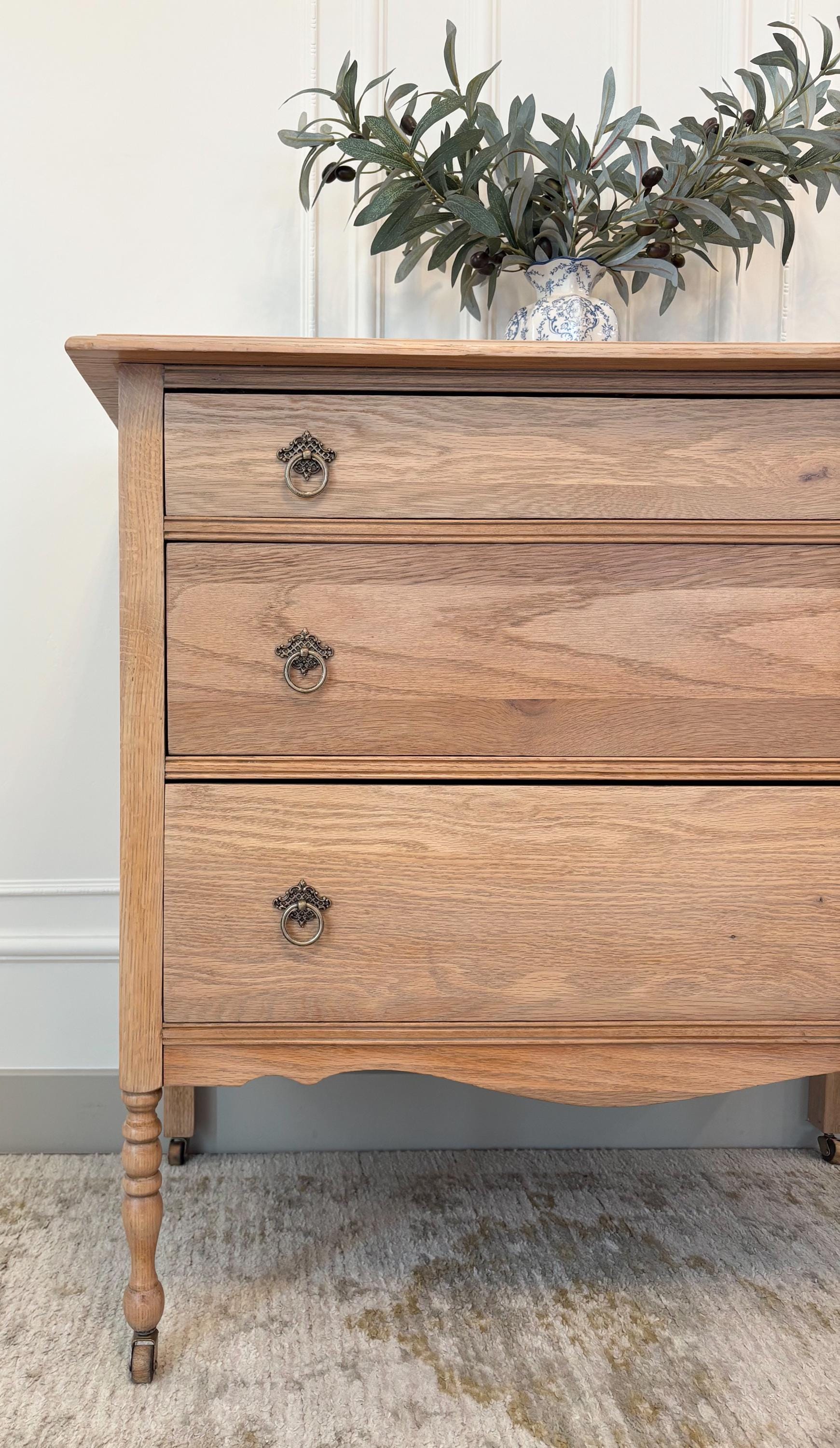SOLD** Antique Solid Oak 3-Drawer Dresser, Chest of Drawers, Bedroom Furniture