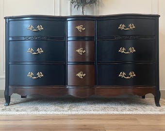 SOLD••Vintage French Provincial Triple Dresser