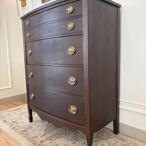 SOLD** Vintage Mahagony Bowfront Dresser, Bedroom Furniture