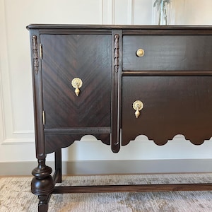 SOLD** Antique Jacobean Hutch Cabinet Buffet Credenza