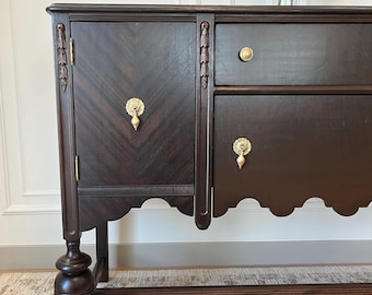 SOLD** Antique Jacobean Hutch Cabinet Buffet Credenza