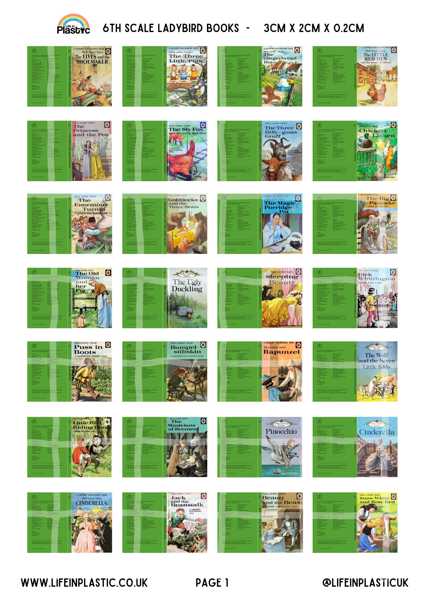 Miniature Ladybird Children's Books X 64 - 12th 1:12 Dollhouse + 6th 1/ ...