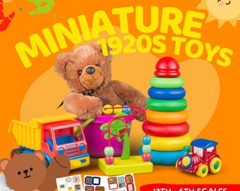 1920s Toys and Games - Miniature Boxes Packaging Printable Download - for 12th and 6th Scale Fashion Doll House / Action Figure