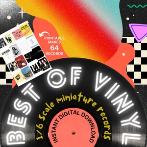 64 6th 1:6 Scale Miniature Download Printable Dollhouse / Action Figure Album Record Covers