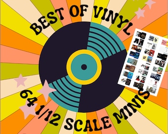 64 12th 1:12 Scale Miniature Download Printable Dollhouse / Action Figure Album Record Covers