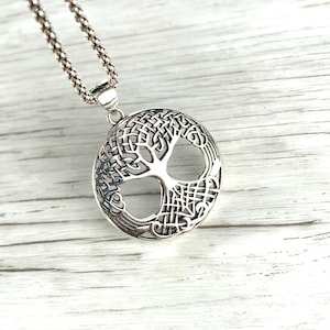 CELTIC TREE Of LIFE Genuine 925 Sterling Silver Pendant, Genuine 925 Sterling Silver Necklace, Men Women Unisex Necklace