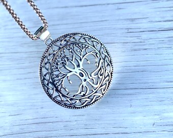 CELTIC TREE Of LIFE Genuine 925 Sterling Silver Pendant, Genuine 925 Sterling Silver Necklace, Men Women Unisex Necklace