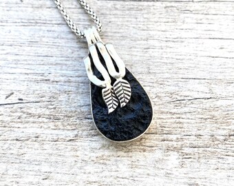 Raw Thailandite Tektite Pendant, 925 Sterling Silver, Space Rock Necklace