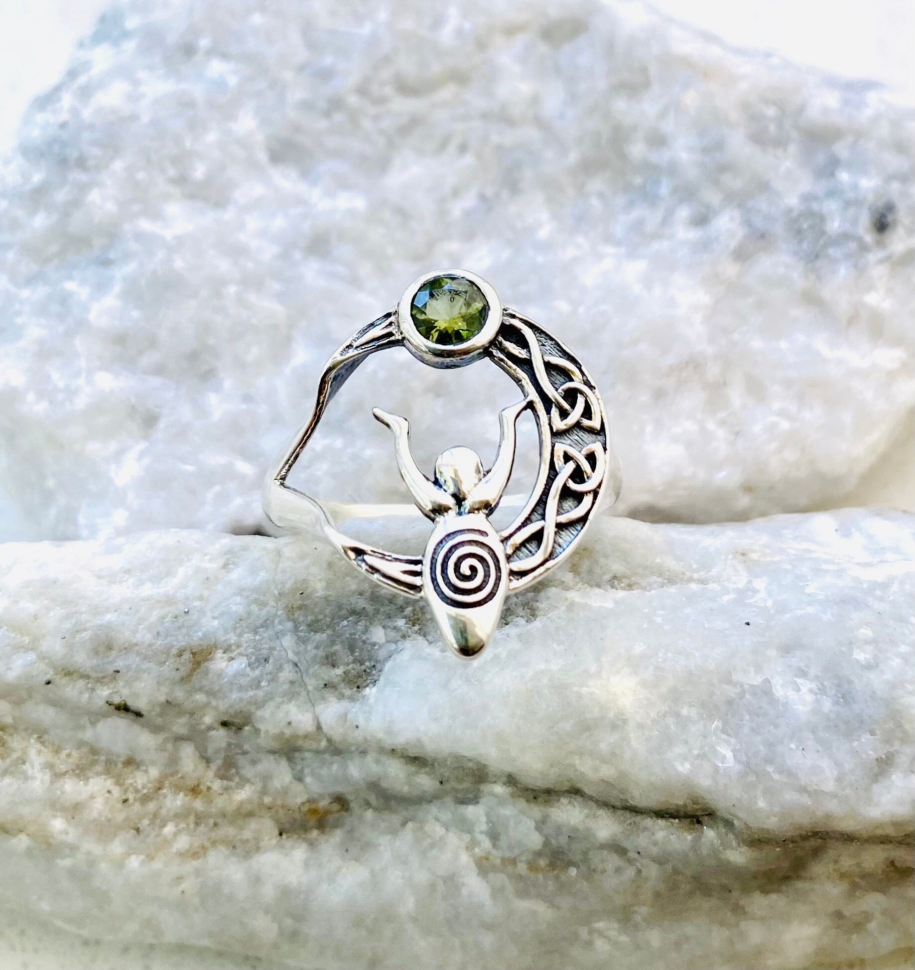 Moldavite Celtic Moon Goddess Pendant Moldavite Celtic Moon Goddess Pendant