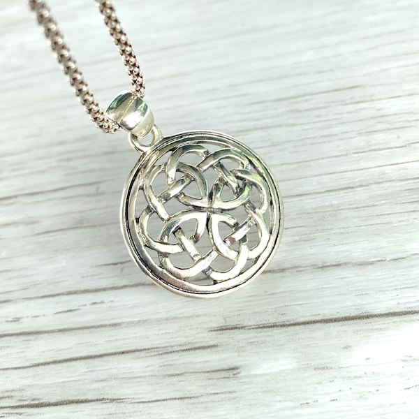 VECTOR CELTIC KNOT, Genuine 925 Sterling Silver Pendant, Genuine 925 Sterling Silver Necklace, Men Women Unisex