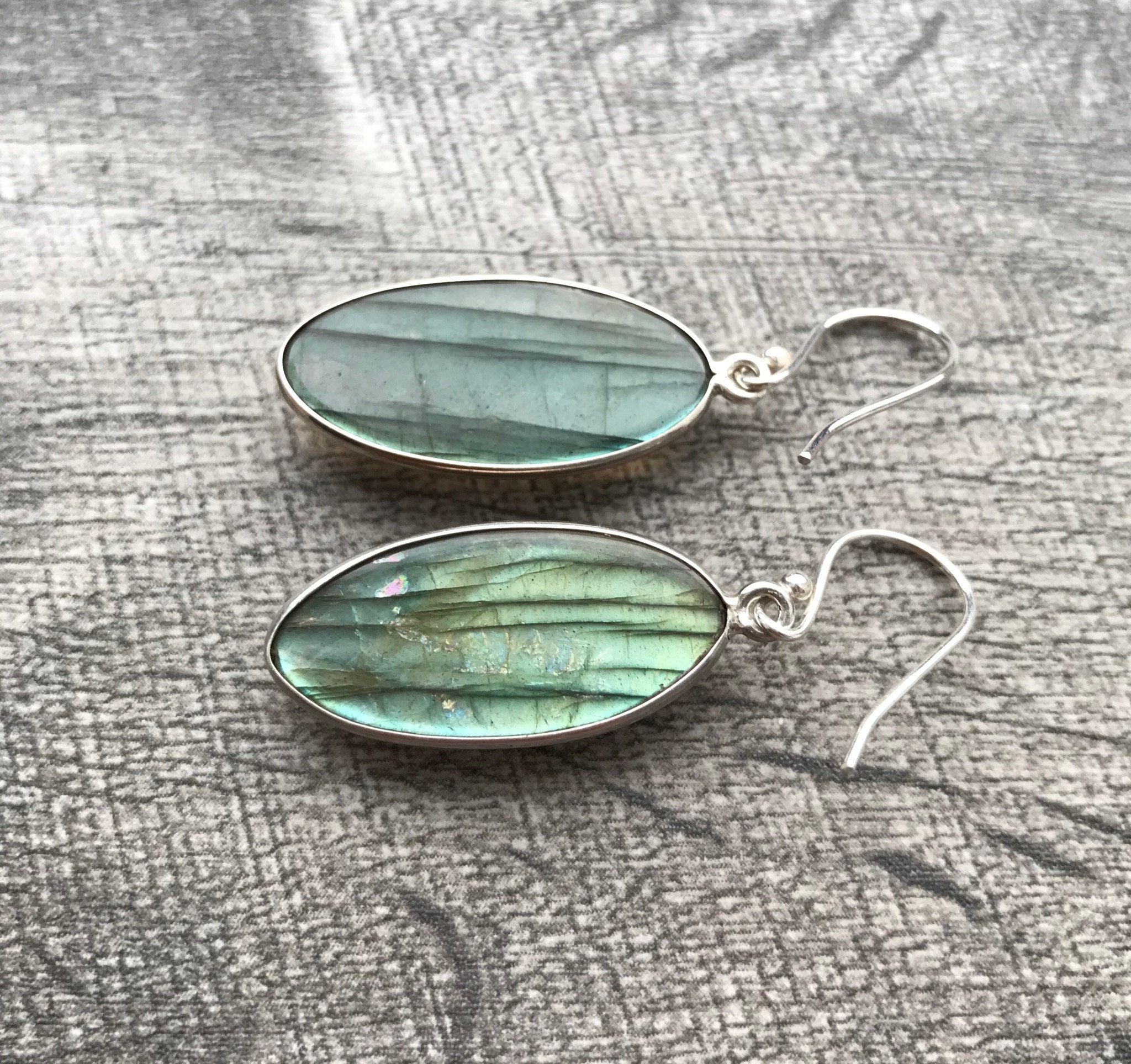 Labradorite stone earrings Clearance