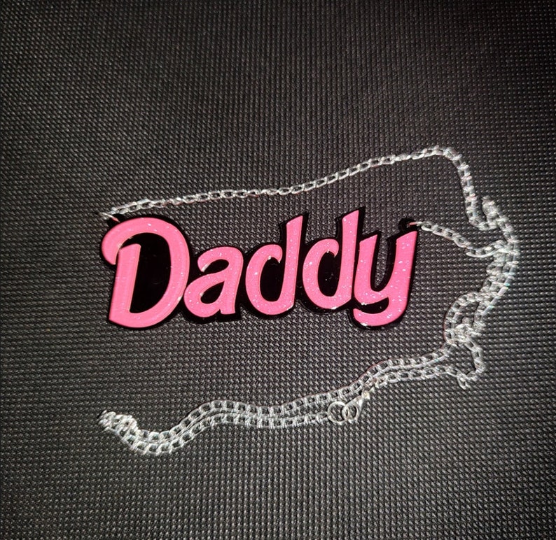 Acrylic Hot Pink daddy Adjustable Pendant Etsy