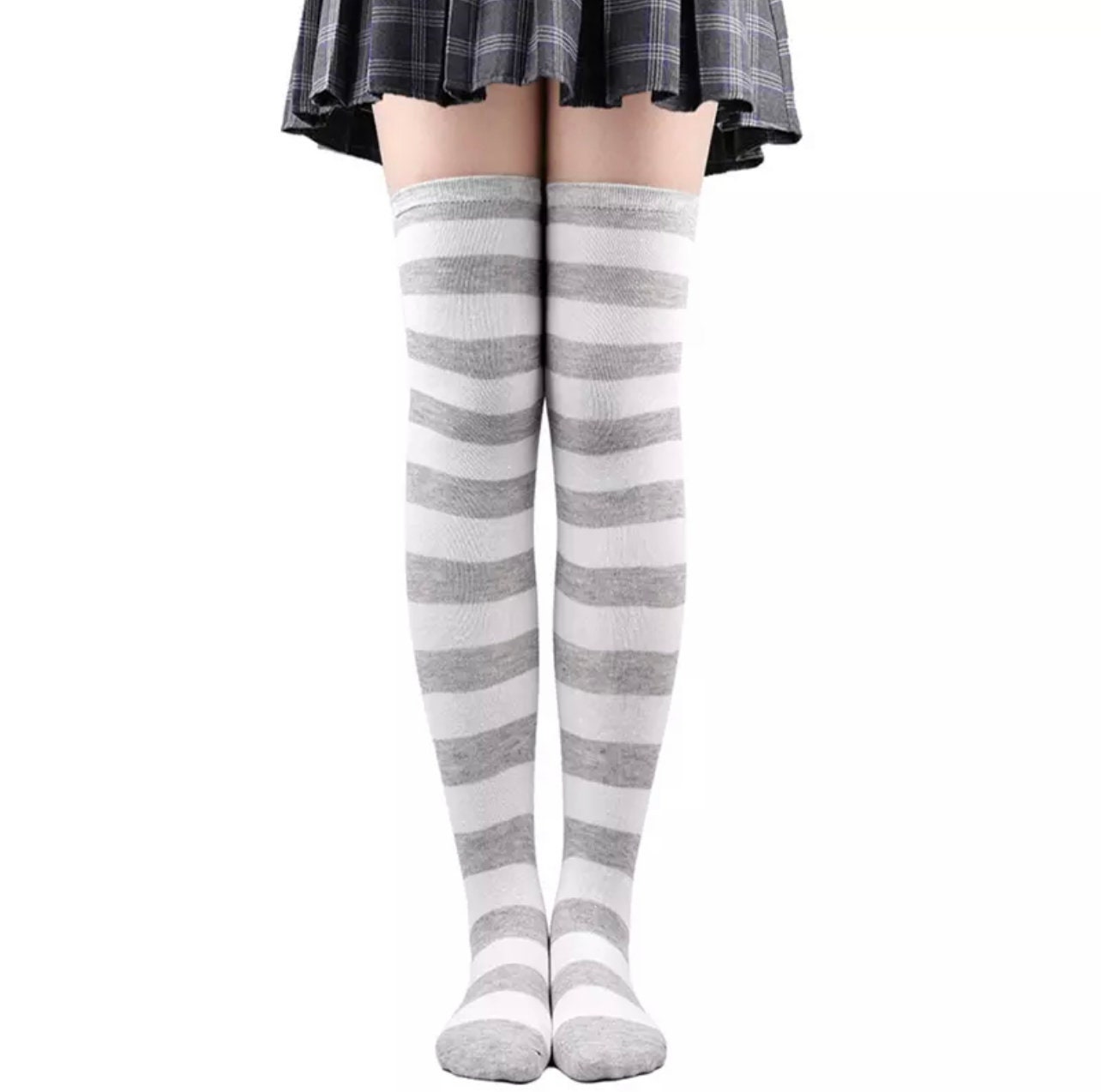 One Size Striped Thigh High Socks Stockings Egirl Lolita Emo - Etsy