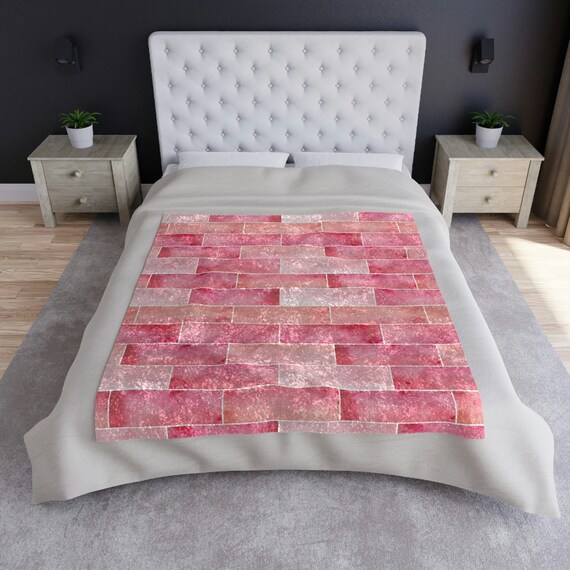 Girly Watercolor Pink Crushed Velvet Blanket Pastel Pink Bedroom