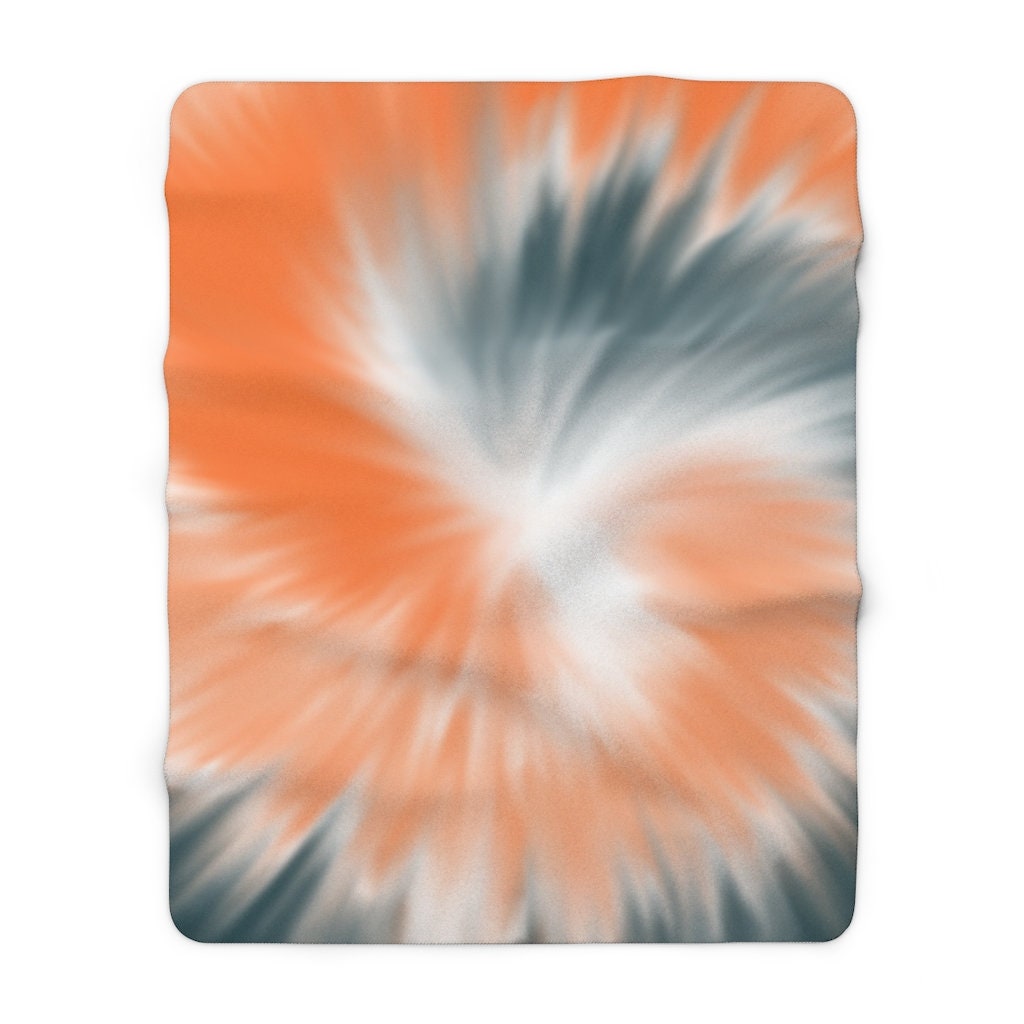 Tie Dye Sherpa Fleece Blanket Decor Summer Vibes Throw Blanket
