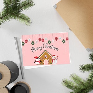 Cartoline di Natale di Pan di Zenzero (10 pezzi) ornamenti per posta pupazzo di neve pinguino adorabili cartoline vacanze cartolina di buon Natale famiglia Natale